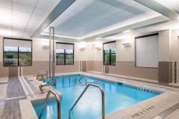 Indoor swimming pool with accessible lifts.